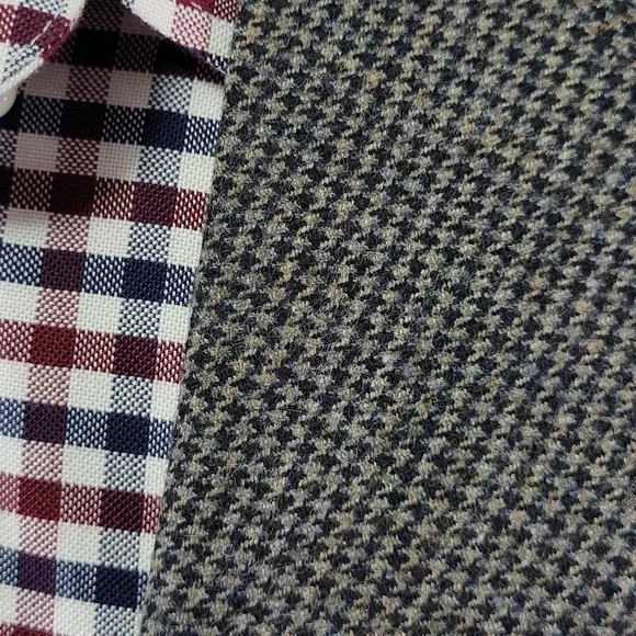 Hart Schaffner Marx Men's Sport‎ Coat Blazer Flannel Houndstooth Soft Wool 46L
